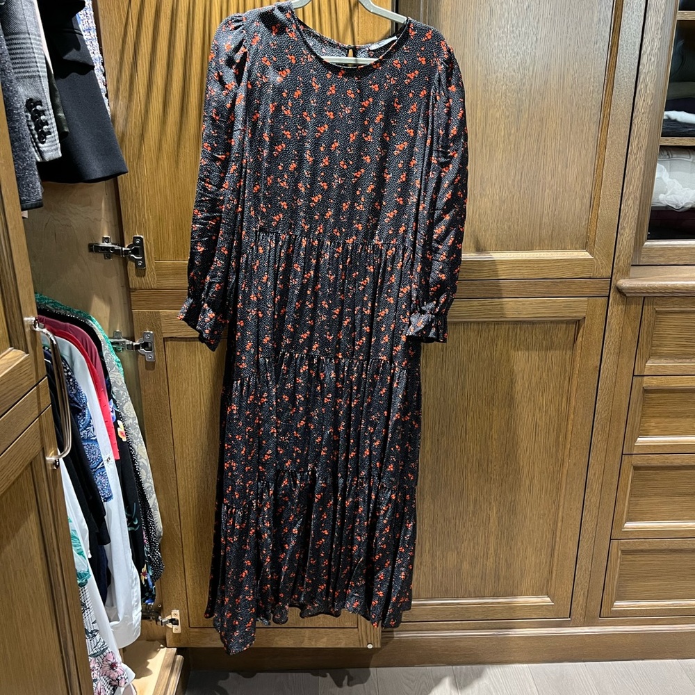 ZARA red and black flowery dress